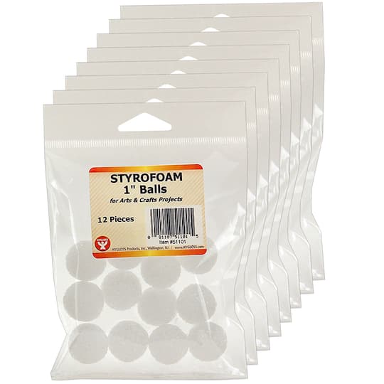 Hygloss® Styrofoam Balls, 8 packs of 12